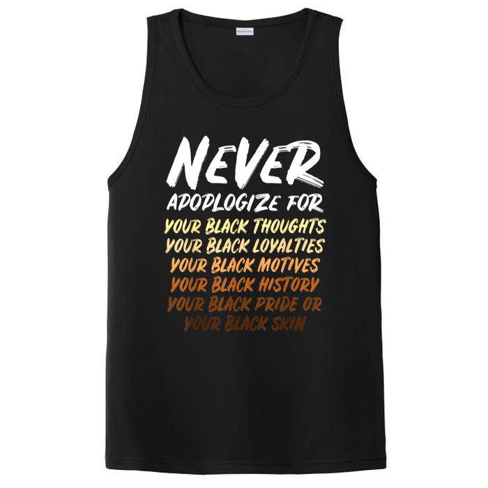 Black History Month Not Sorry For Being Black: & Womens PosiCharge Competitor Tank