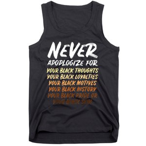 Black History Month Not Sorry For Being Black: & Womens Tank Top