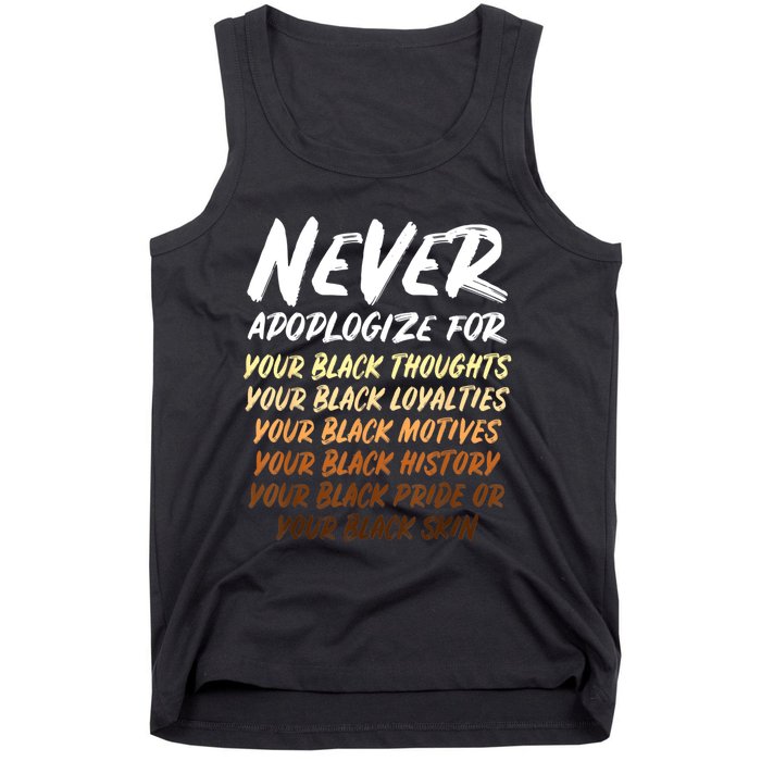 Black History Month Not Sorry For Being Black: & Womens Tank Top