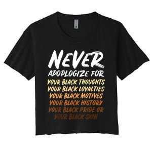 Black History Month Not Sorry For Being Black: & Womens Women's Crop Top Tee