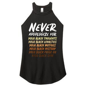 Black History Month Not Sorry For Being Black: & Womens Women's Perfect Tri Rocker Tank