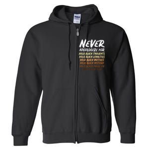 Black History Month Not Sorry For Being Black: & Womens Full Zip Hoodie