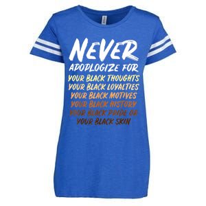 Black History Month Not Sorry For Being Black: & Womens Enza Ladies Jersey Football T-Shirt