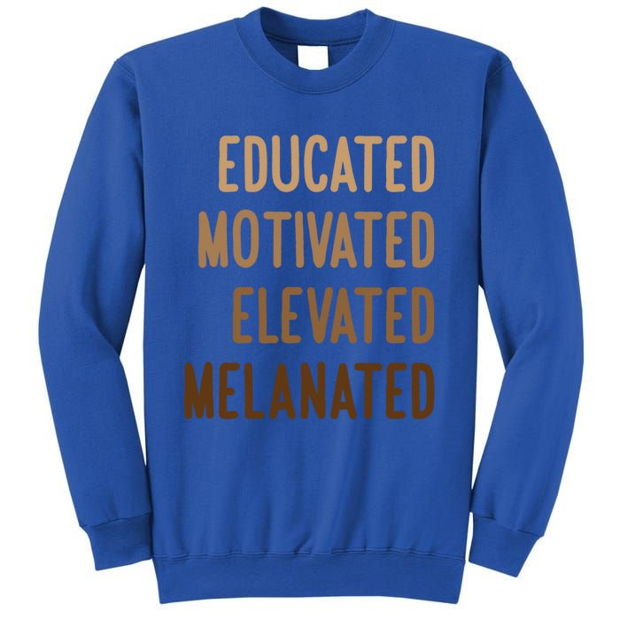 Black History Month Educated Motivated Elevated Melanated Gift Sweatshirt