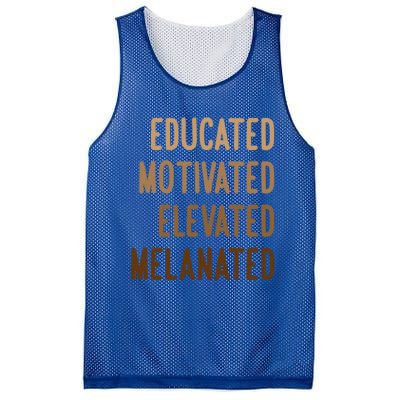 Black History Month Educated Motivated Elevated Melanated Gift Mesh Reversible Basketball Jersey Tank