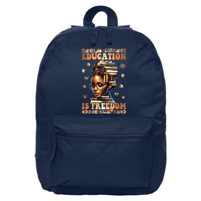 Black History Month Education Is Freedom Teacher Women 16 in Basic Backpack