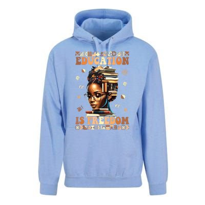 Black History Month Education Is Freedom Teacher Women Unisex Surf Hoodie