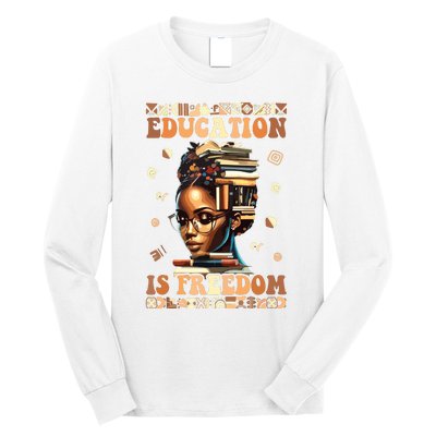 Black History Month Education Is Freedom Teacher Women Long Sleeve Shirt