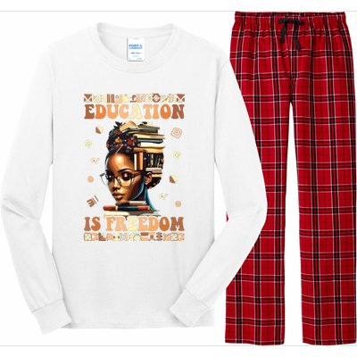 Black History Month Education Is Freedom Teacher Women Long Sleeve Pajama Set