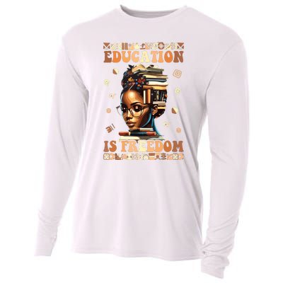 Black History Month Education Is Freedom Teacher Women Cooling Performance Long Sleeve Crew