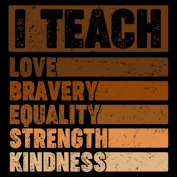 Black History Month I Teach Love Bravery Equality Strength Kindness Backpack