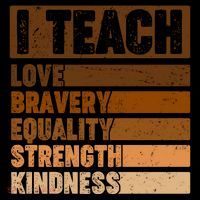 Black History Month I Teach Love Bravery Equality Strength Kindness 7-Panel Snapback Hat