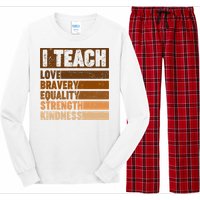 Black History Month I Teach Love Bravery Equality Strength Kindness Long Sleeve Pajama Set