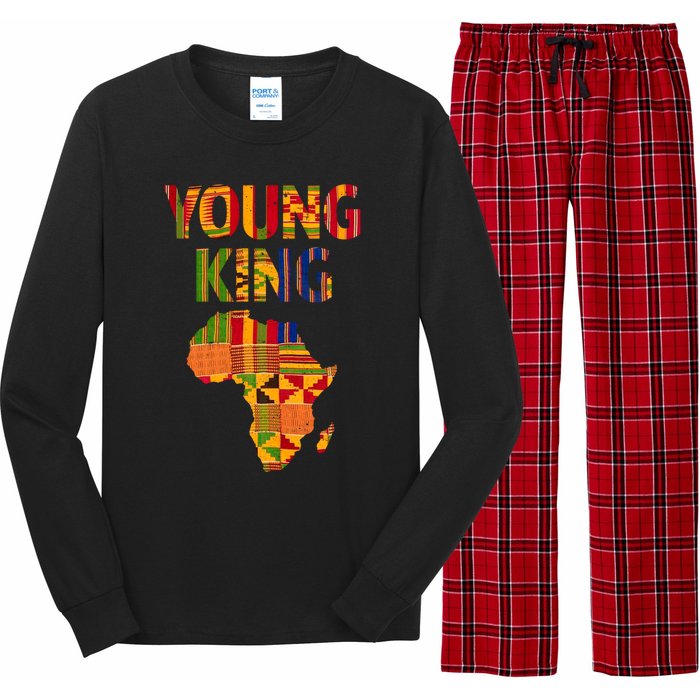 Black History Month Shirts Cool African Kente Art African American Print Long Sleeve Pajama Set