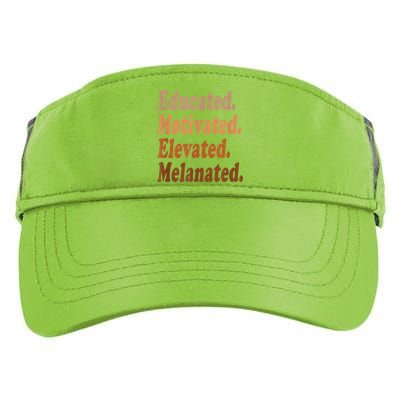 Black History Month Educated Motivated Elevated Melanated Adult Drive Performance Visor