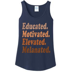 Black History Month Educated Motivated Elevated Melanated Ladies Essential Tank