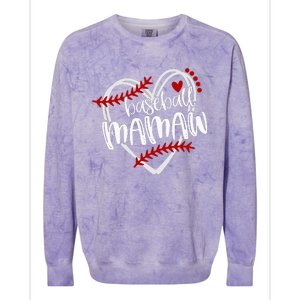 Baseball Heart Mamaw Grandma Trendy Colorblast Crewneck Sweatshirt