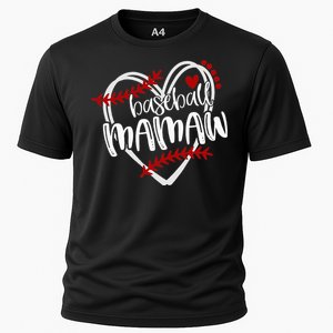 Baseball Heart Mamaw Grandma Trendy Cooling Performance Crew T-Shirt