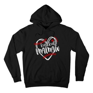 Baseball Heart Mamaw Grandma Trendy Hoodie