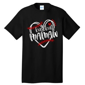 Baseball Heart Mamaw Grandma Trendy Tall T-Shirt