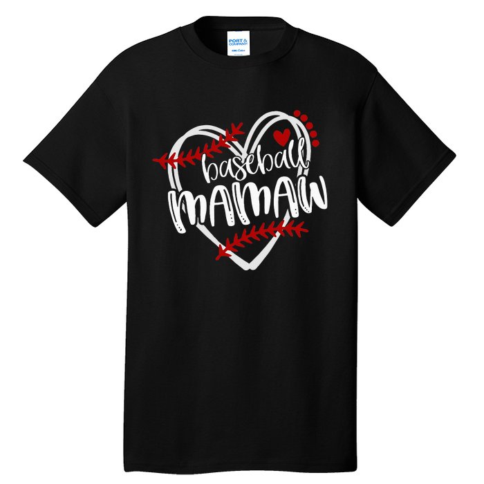 Baseball Heart Mamaw Grandma Trendy Tall T-Shirt