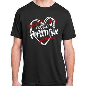 Baseball Heart Mamaw Grandma Trendy Adult ChromaSoft Performance T-Shirt