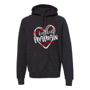 Baseball Heart Mamaw Grandma Trendy Premium Hoodie