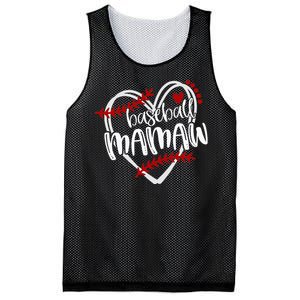 Baseball Heart Mamaw Grandma Trendy Mesh Reversible Basketball Jersey Tank