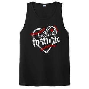 Baseball Heart Mamaw Grandma Trendy PosiCharge Competitor Tank