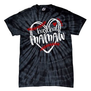 Baseball Heart Mamaw Grandma Trendy Tie-Dye T-Shirt