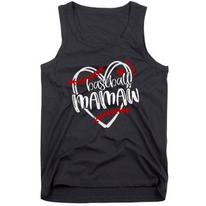 Baseball Heart Mamaw Grandma Trendy Tank Top