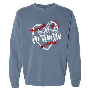 Baseball Heart Mamaw Grandma Trendy Garment-Dyed Sweatshirt