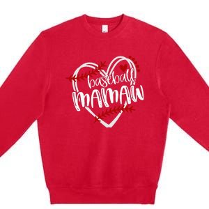 Baseball Heart Mamaw Grandma Trendy Premium Crewneck Sweatshirt