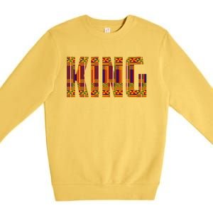 Black History Month Shirts Funny African King Gift Cool Kente Cloth Lover Premium Crewneck Sweatshirt