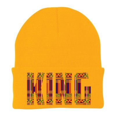 Black History Month Shirts Funny African King Gift Cool Kente Cloth Lover Knit Cap Winter Beanie