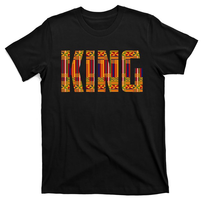 Black History Month Shirts Funny African King Gift Cool Kente Cloth Lover T-Shirt