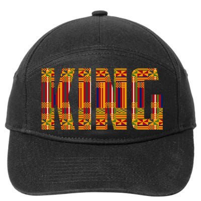 Black History Month Shirts Funny African King Gift Cool Kente Cloth Lover 7-Panel Snapback Hat