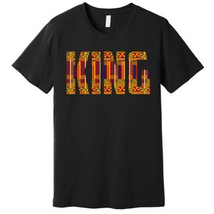 Black History Month Shirts Funny African King Gift Cool Kente Cloth Lover Premium T-Shirt