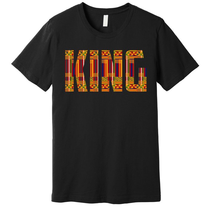 Black History Month Shirts Funny African King Gift Cool Kente Cloth Lover Premium T-Shirt