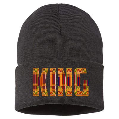 Black History Month Shirts Funny African King Gift Cool Kente Cloth Lover Sustainable Knit Beanie