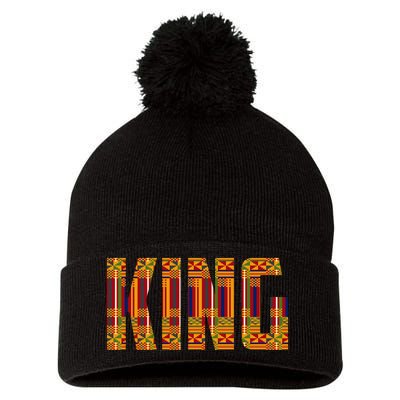 Black History Month Shirts Funny African King Gift Cool Kente Cloth Lover Pom Pom 12in Knit Beanie