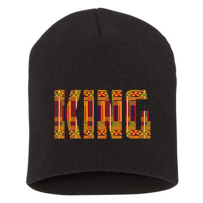 Black History Month Shirts Funny African King Gift Cool Kente Cloth Lover Short Acrylic Beanie