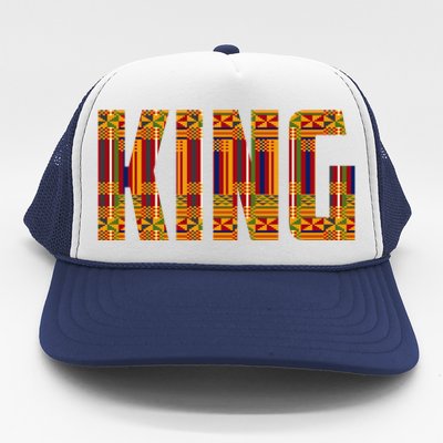 Black History Month Shirts Funny African King Gift Cool Kente Cloth Lover Trucker Hat