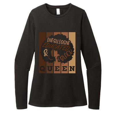 Black History Month Intelligent Black And Educated Queen Gift Womens CVC Long Sleeve Shirt