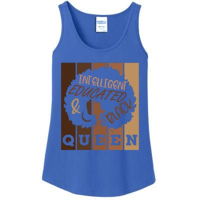 Black History Month Intelligent Black And Educated Queen Gift Ladies Essential Tank