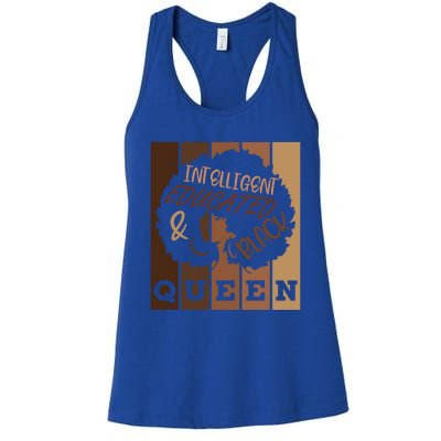 Black History Month Intelligent Black And Educated Queen Gift Women's Racerback Tank