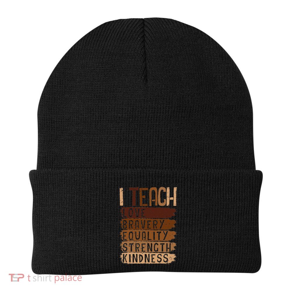 Black History Month Teach Black History Teacher Juneteenth Beanie