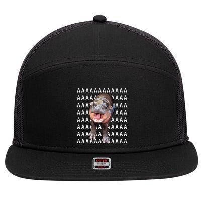 Baby Hippo Moo Deng 7 Panel Mesh Trucker Snapback Hat