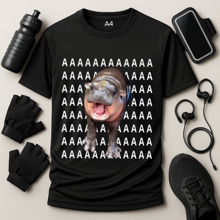 Baby Hippo Moo Deng Cooling Performance Crew T-Shirt