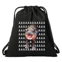 Baby Hippo Moo Deng Drawstring Bag